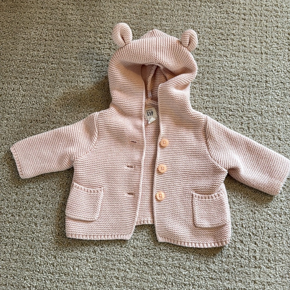 Pink Baby Gap knit sweater 0-3 months